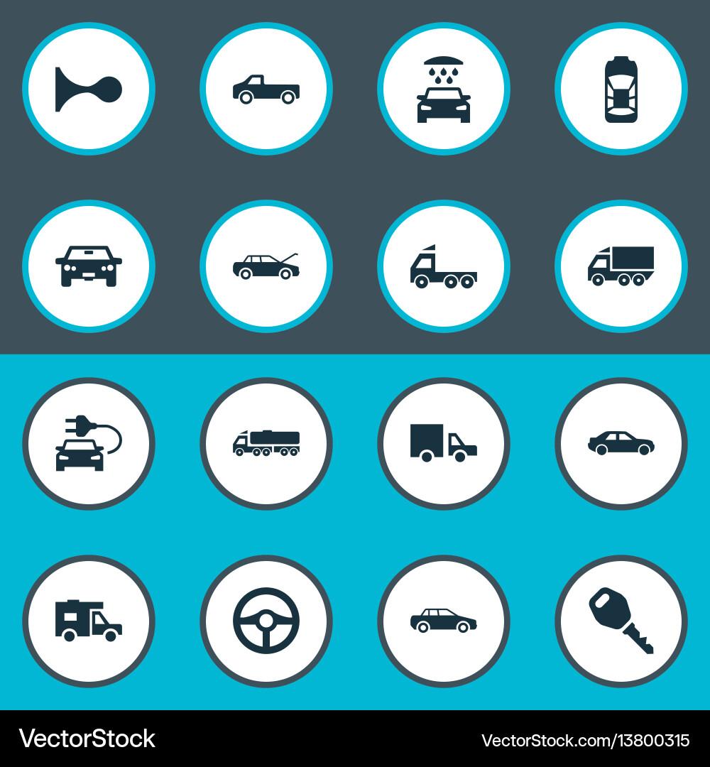 Set of simple automobile icons Set of simple automobile icons vector image
