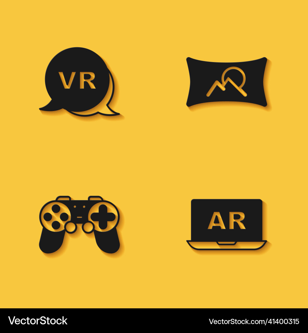 Set virtual reality augmented ar gamepad Set virtual reality augmented ar gamepad vector image