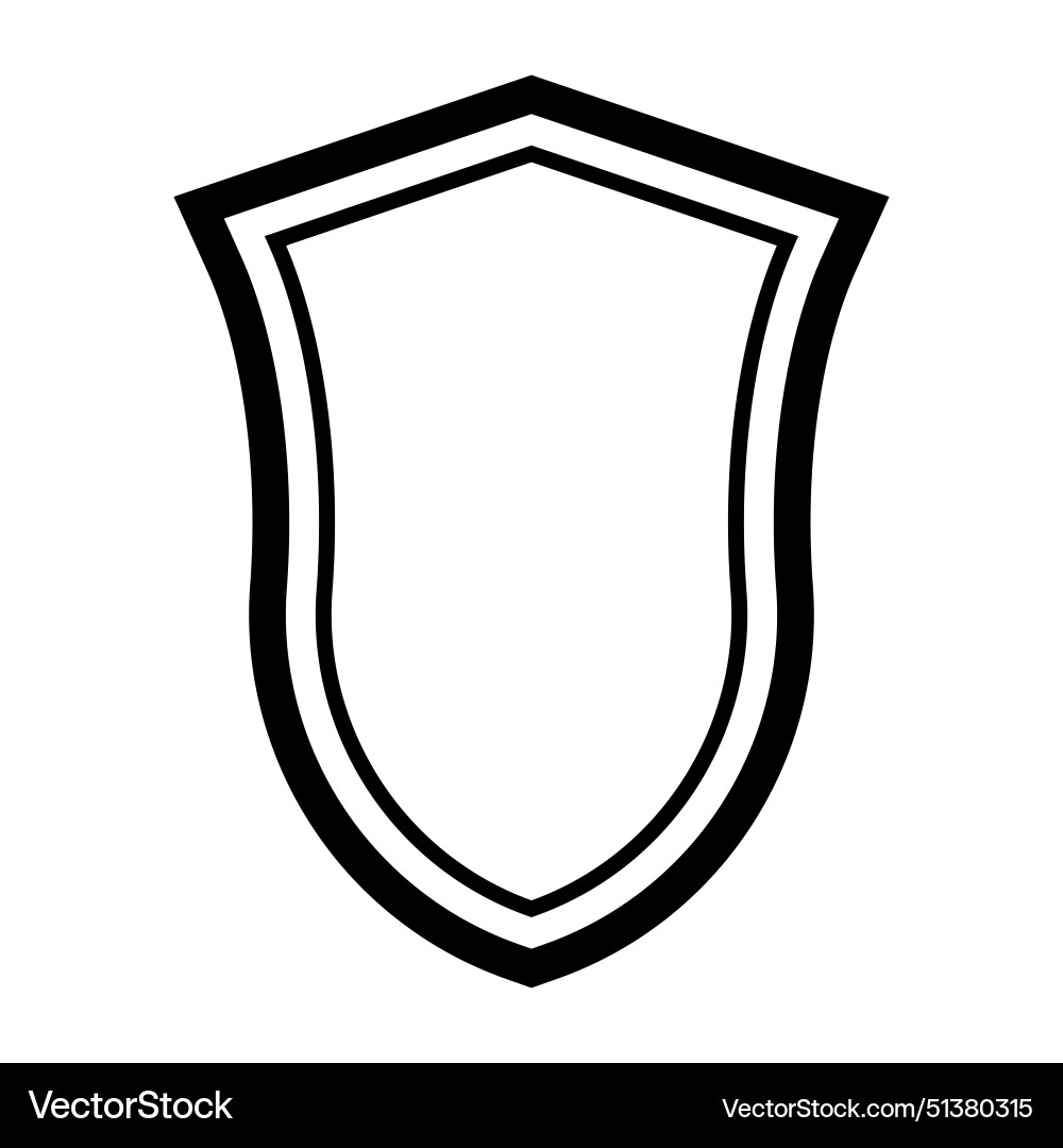 Shield icon element with two lines the outer line Shield icon element with two lines the outer line Vector Image