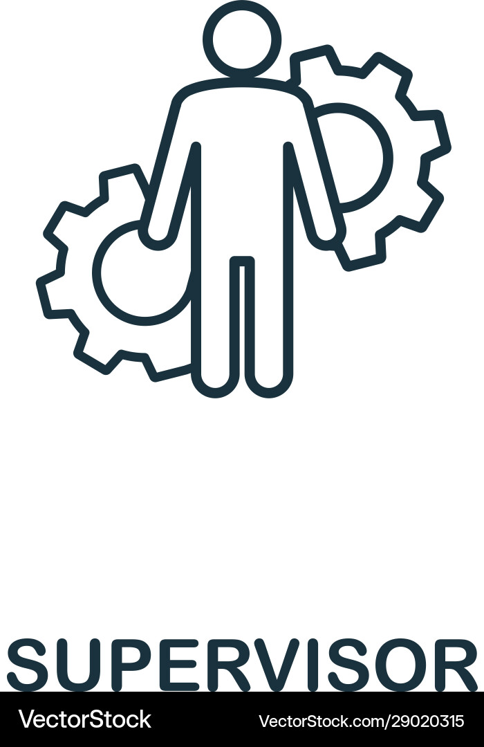 Supervisor line icon thin style element from Supervisor line icon thin style element from vector image