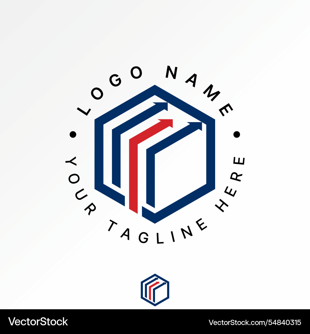 Three line arrow 3d initial e font hexagon connect Three line arrow 3d initial e font hexagon connect vector image