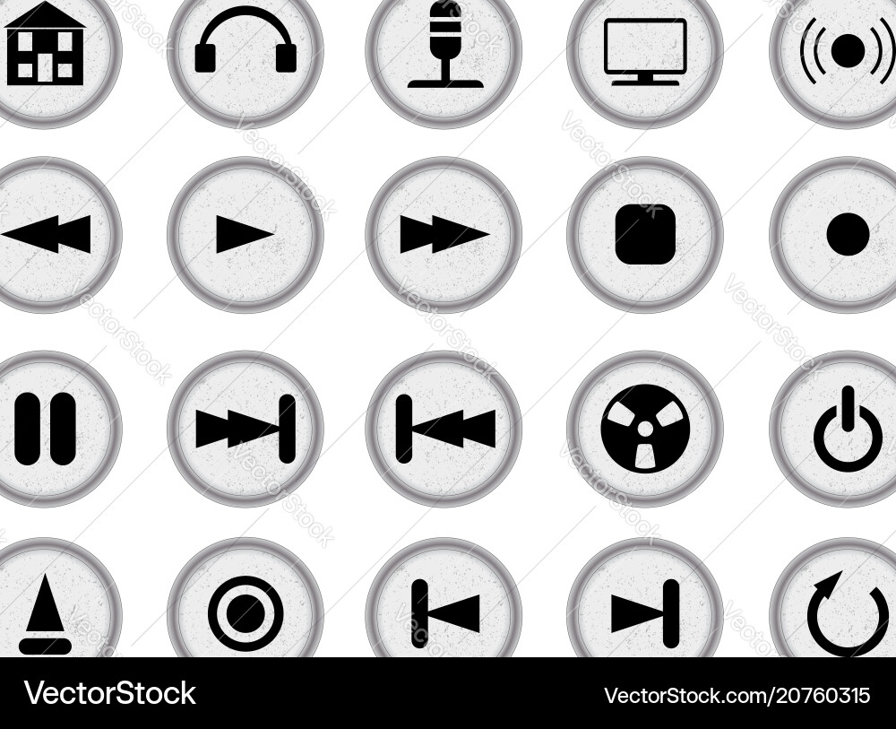 Web audio icon set Web audio icon set vector image