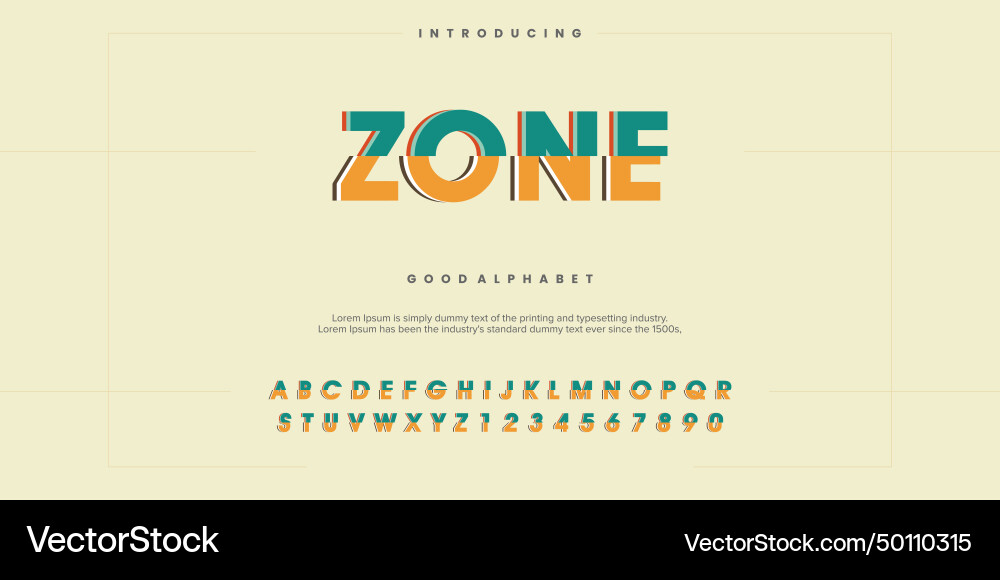 Zone futuristic minimalist display font design Zone futuristic minimalist display font design vector image