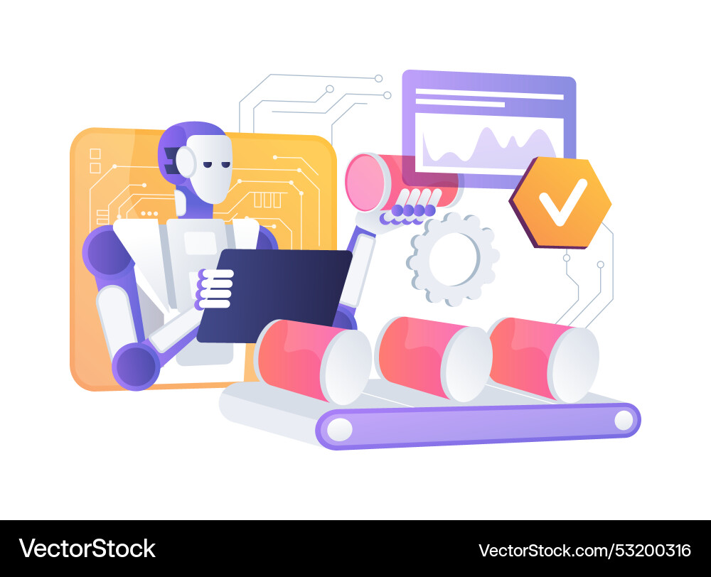 Ai-powered quality control abstract concept Ai-powered quality control abstract concept vector image