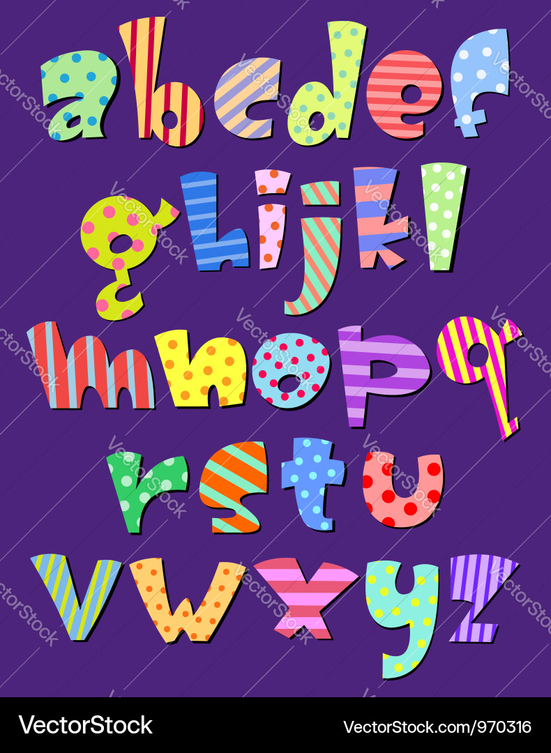 Colorful Comic Alphabet Pattern Vector Image