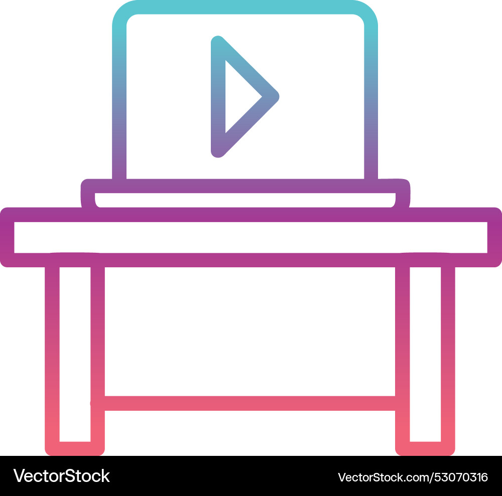 Computer table line gradient design vector image