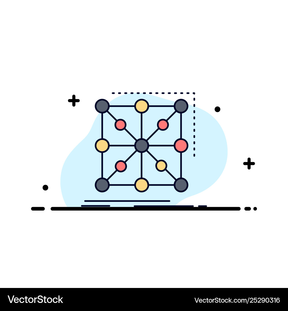 Data framework app cluster complex flat color icon Data framework app cluster complex flat color icon Vector Image