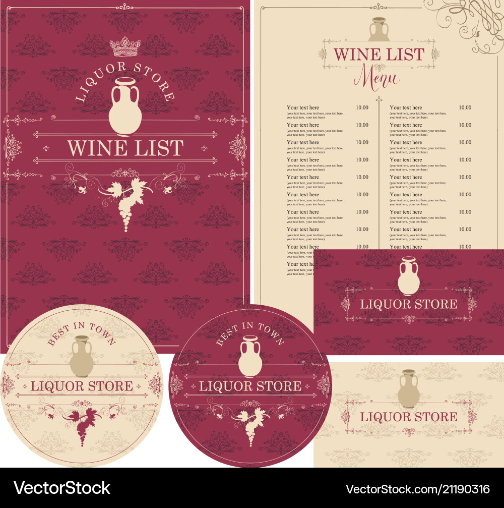 Design elements for liquor store with pitcher Design elements for liquor store with pitcher vector image