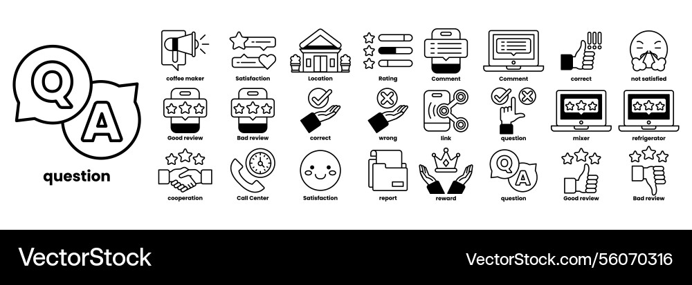Eine Sammlung von Icons für qa app Eine Sammlung von Icons für qa app vektorbild