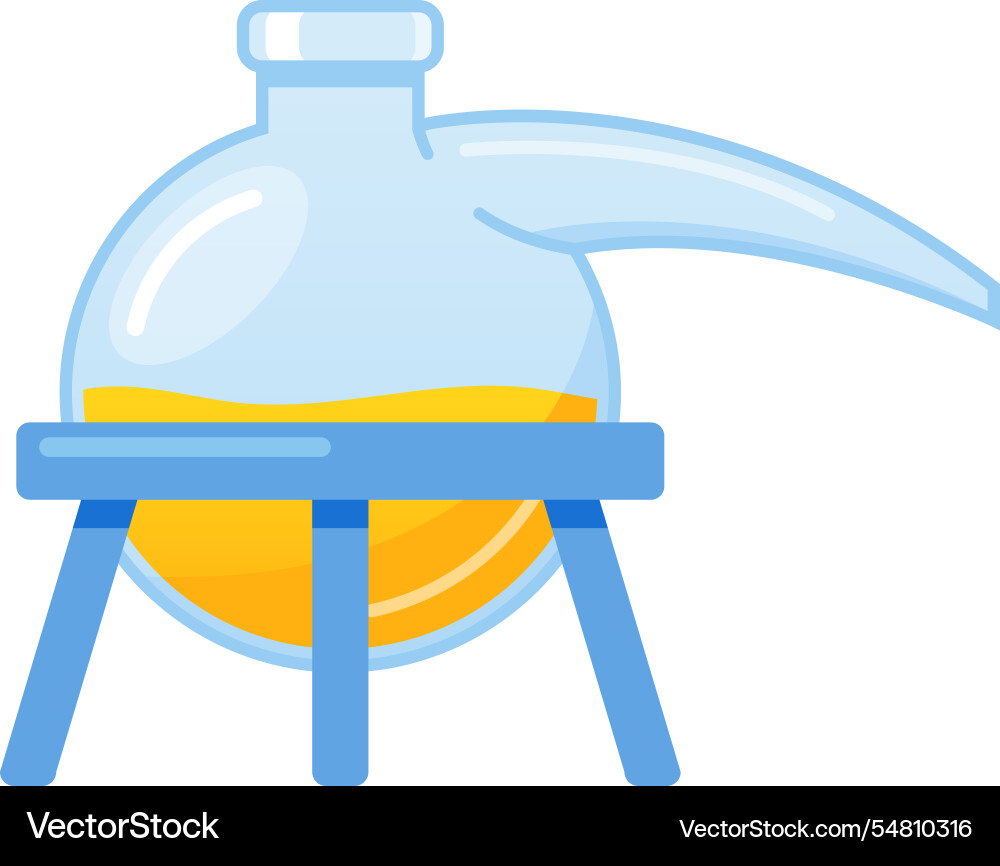 Flask with spout on tripod vector image