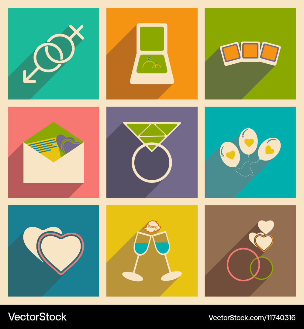 Flat with shadow concept and mobile application Vector Image