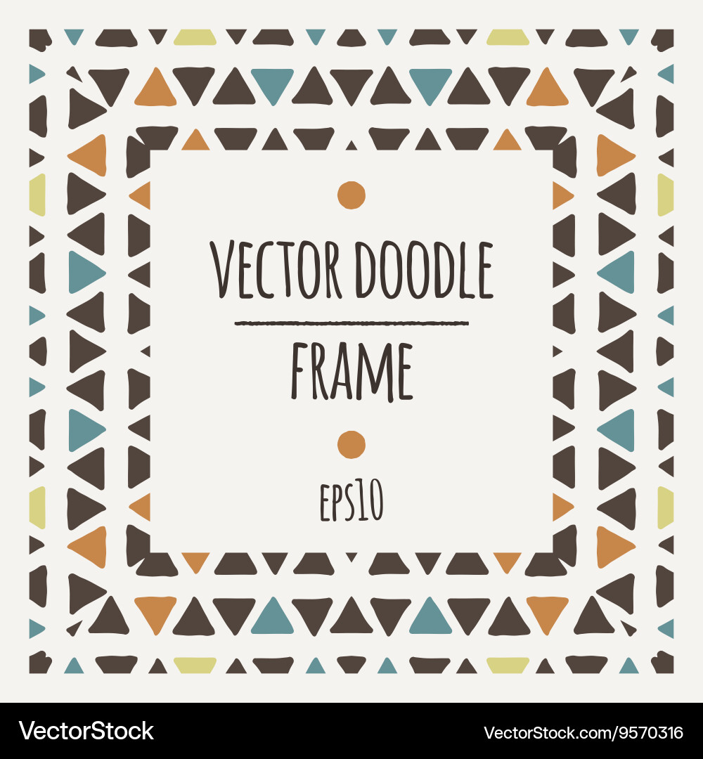 Frame of triangles and segments manually vector image