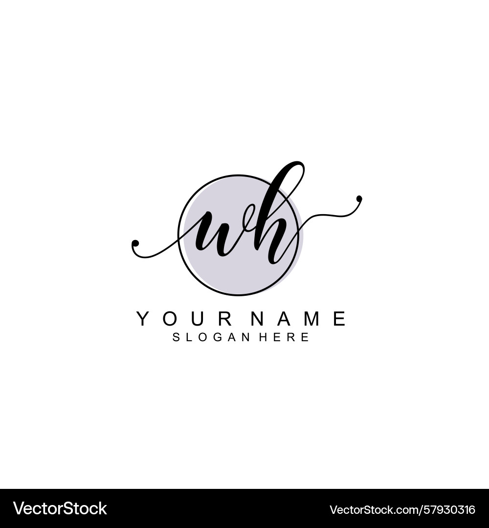 Handwriting logo concepts with initial wh Vector Image