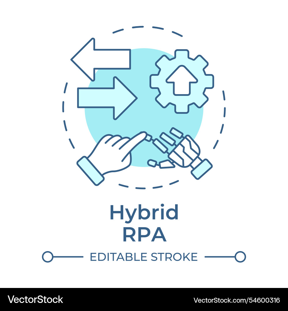 Hybrid rpa soft blue concept icon Hybrid rpa soft blue concept icon Vektorbild