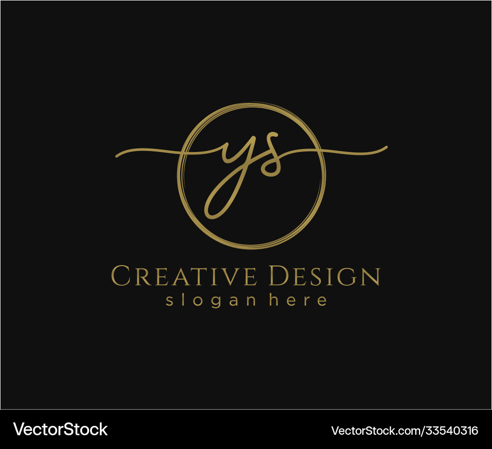 Initial ys handwriting logo with circle template Vector Image