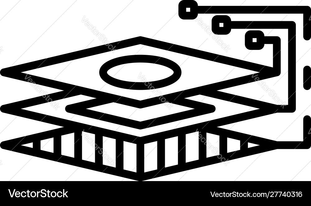 Layer robot technology icon outline style Layer robot technology icon outline style vector image