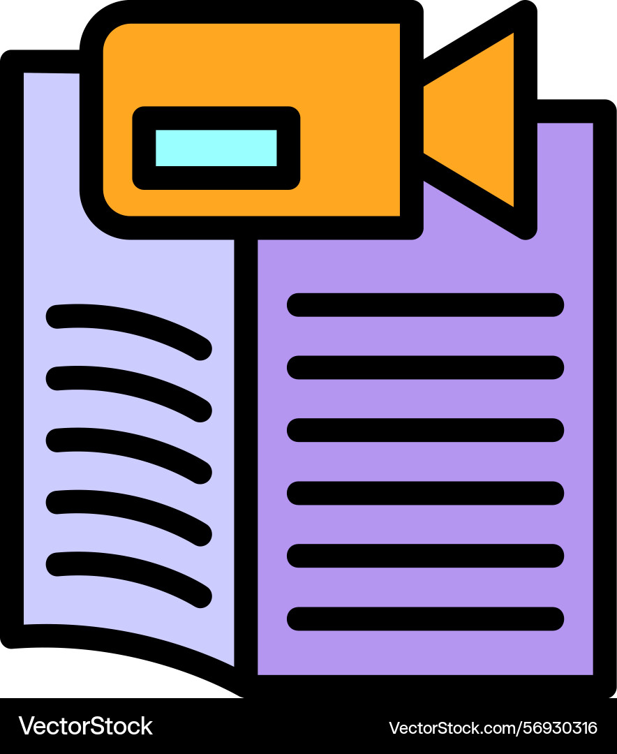 Learn zoom line filled style icon design vector image