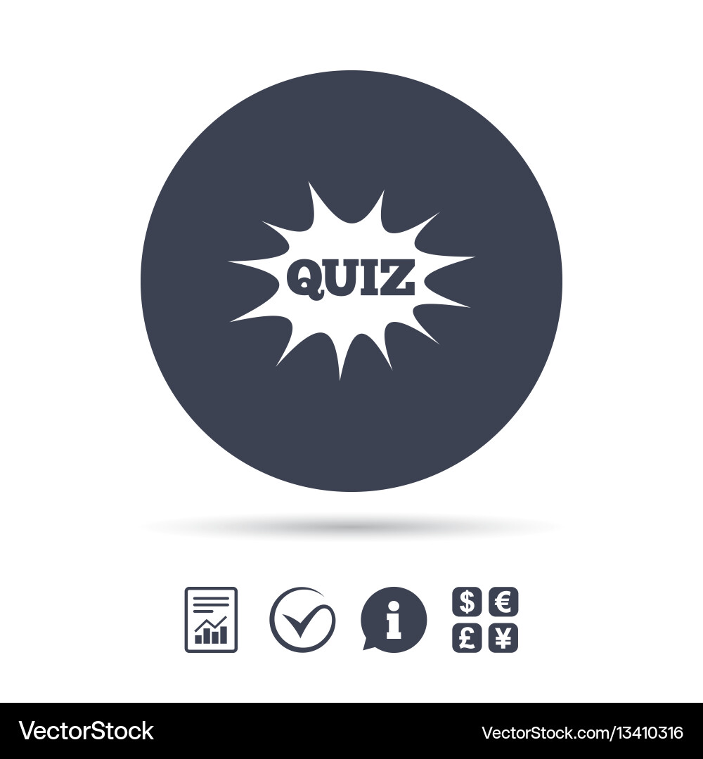 Quiz sign icon questions and answers game Vector Image