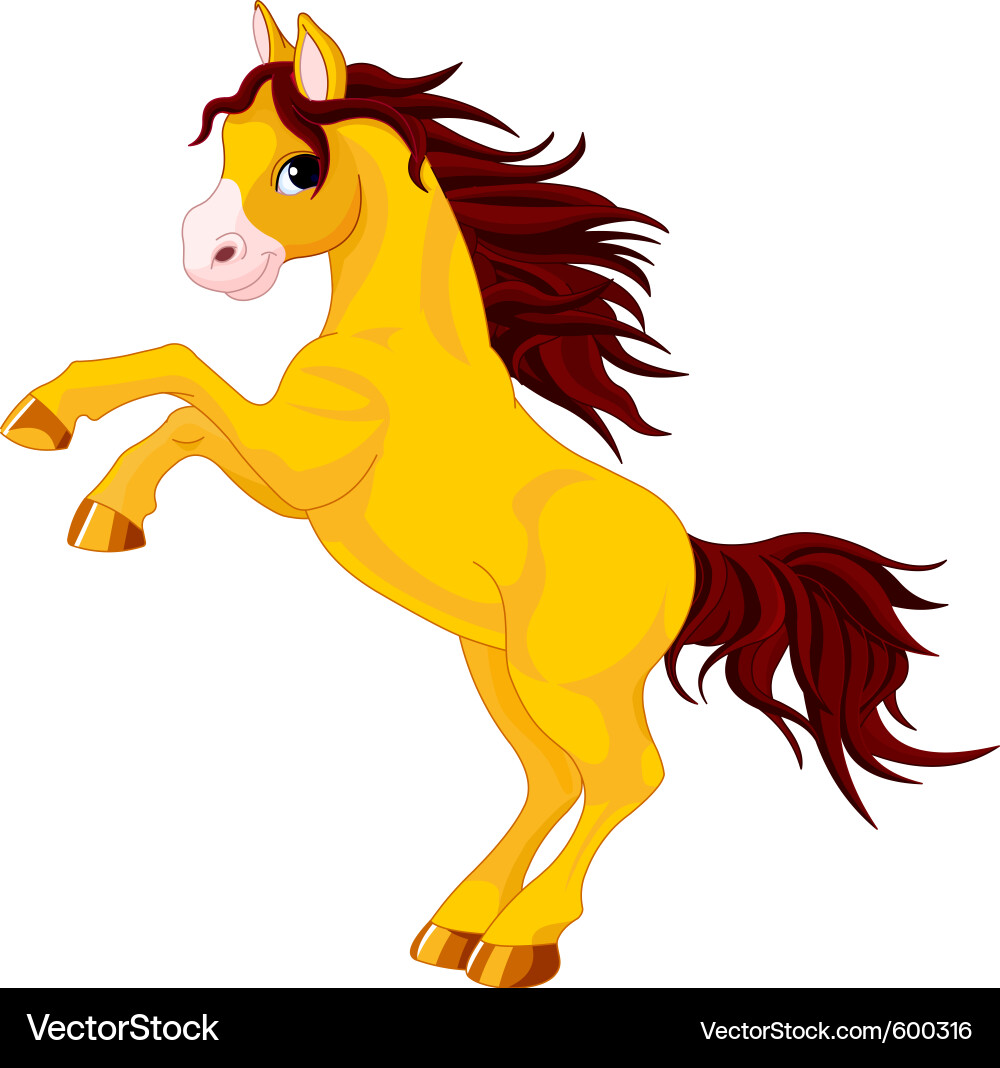 Rearing Horse Cartoon Vector Image