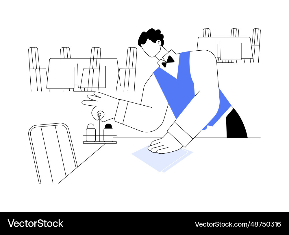 Restaurant Staff Preparing Vector Image