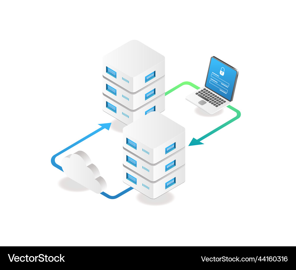 Secure Cloud Server Access vector image