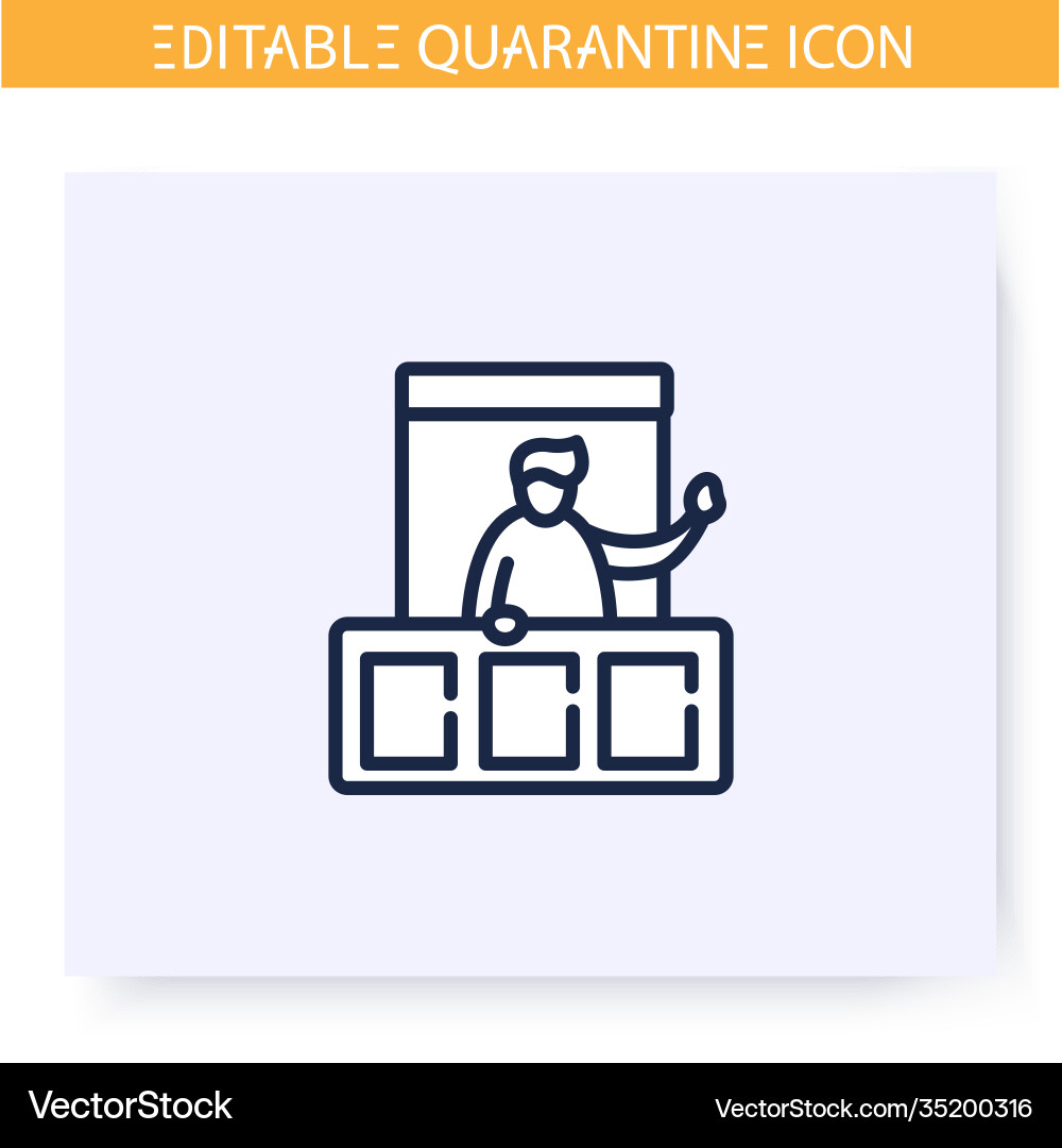 Self isolation line icon editable Self isolation line icon editable vector image