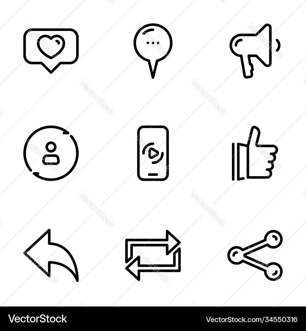Set icons on a theme user interaction vector image