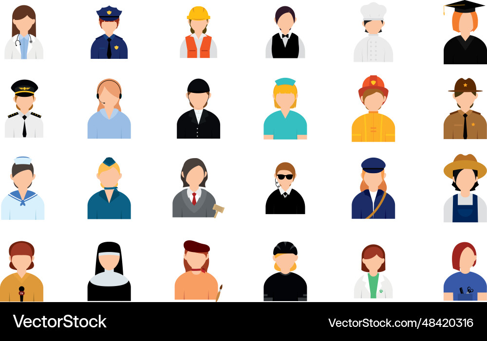 Set of abstract characters with different Set of abstract characters with different vector image