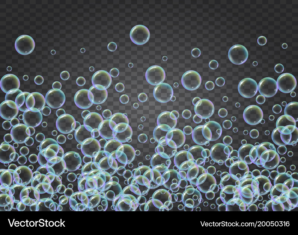 Shampoo bubbles on gradient background vector image