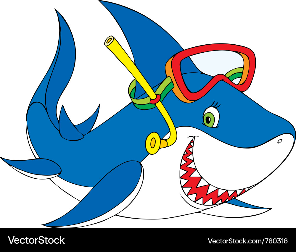 Shark diver Vector Image