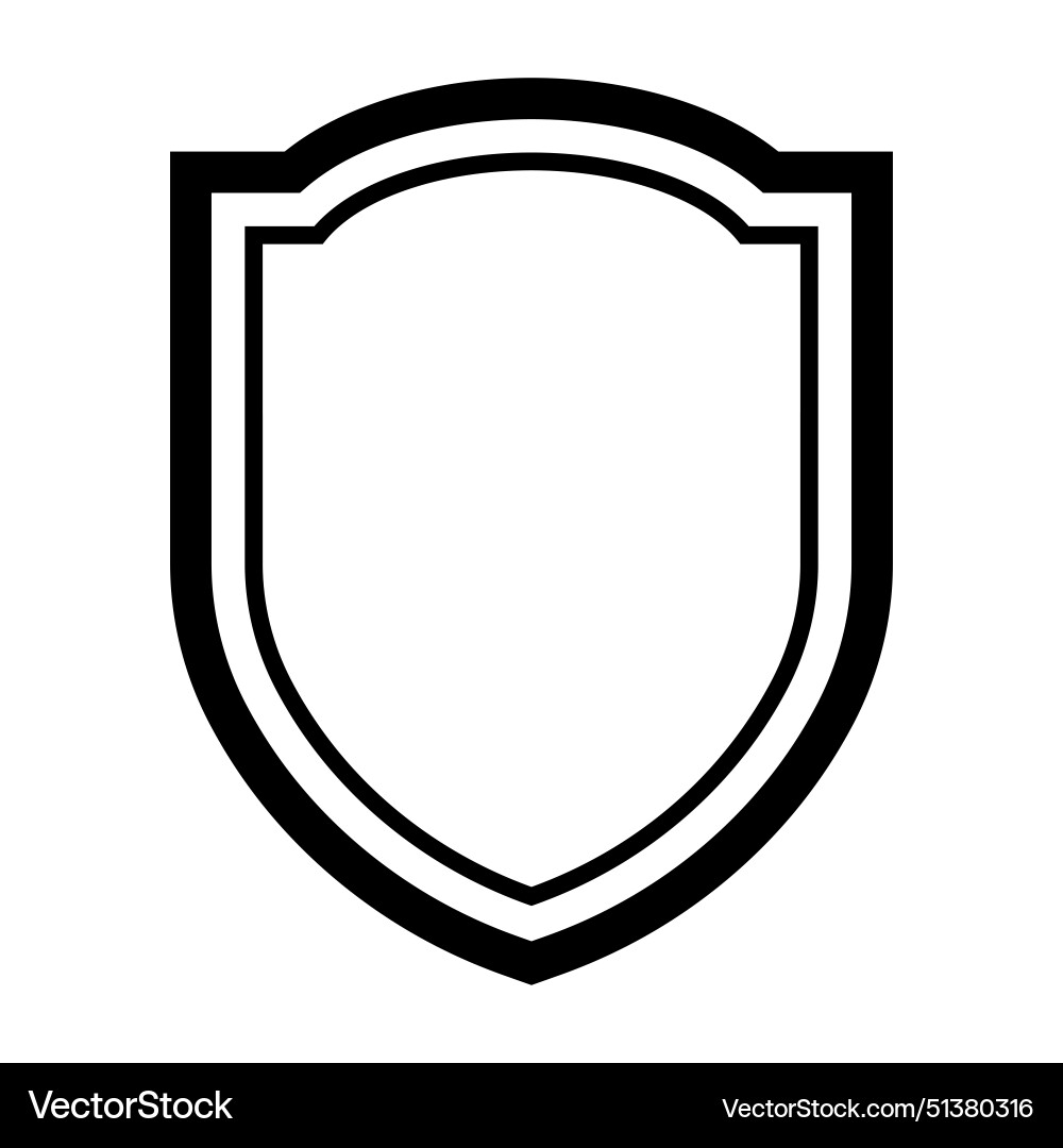 Shield icon element with two lines the outer line Vector Image