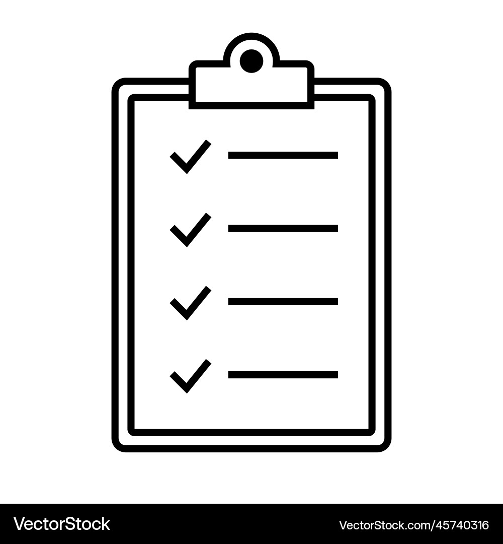 Simple checkboard icon or task list and clipboard Simple checkboard icon or task list and clipboard vector image