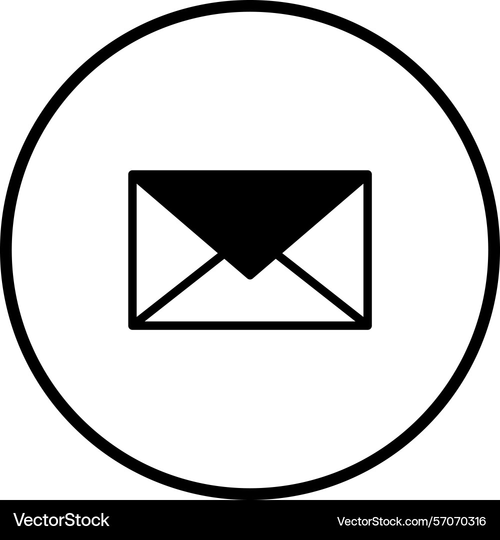 Simple minimal envelope icon inside a circle Vector Image