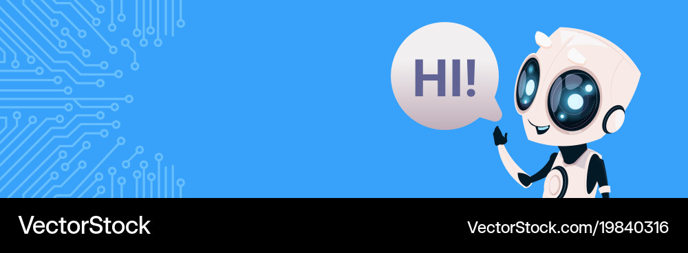 Smiling Robot Chatbot - Hi Greeting vector image