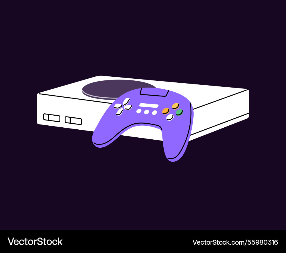 Video game console with gamepad videogame vector image
