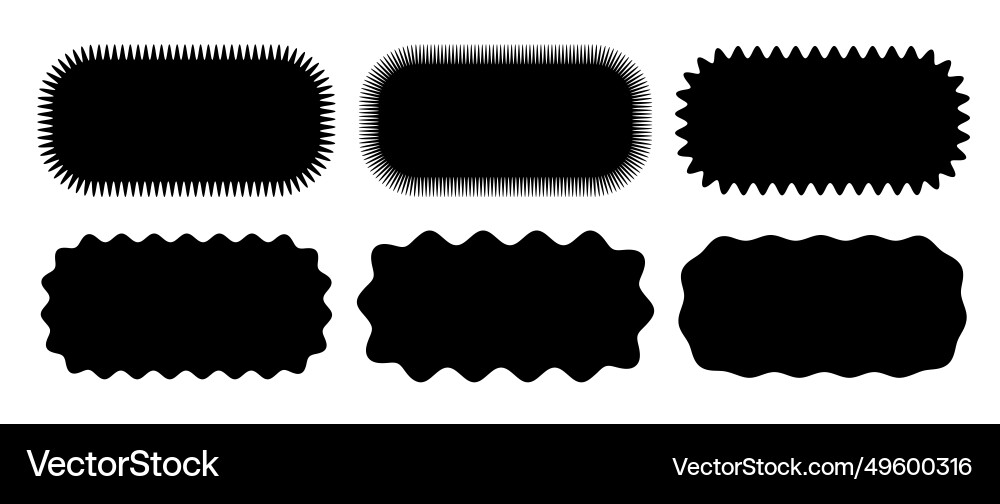 Wavy edge ellipse shape collection jagged zig zag Wavy edge ellipse shape collection jagged zig zag vector image