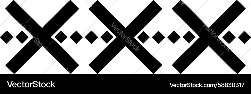 Abstract geometric x pattern modern pixel grid Vector Image