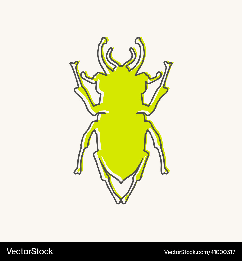 Abstract icon of bug thin line style Vector Image