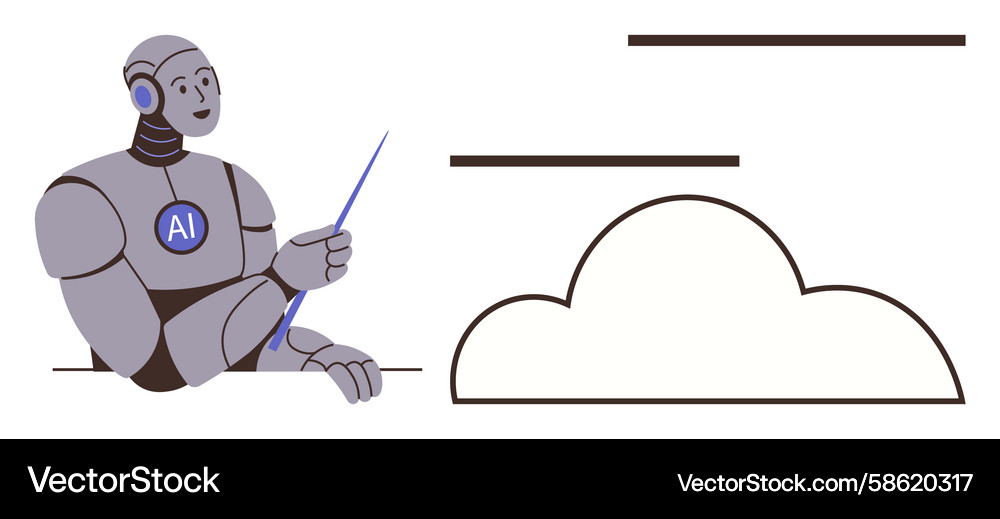 AI Robot Data Presentation Vector Image