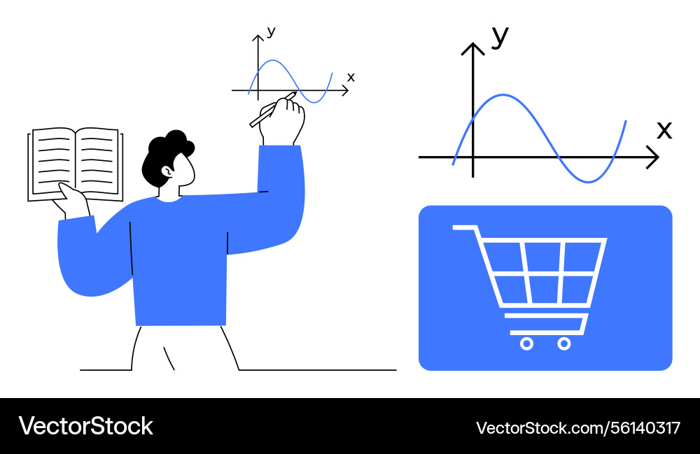 Analyzing graph data and e-commerce trends Analyzing graph data and e-commerce trends vector image