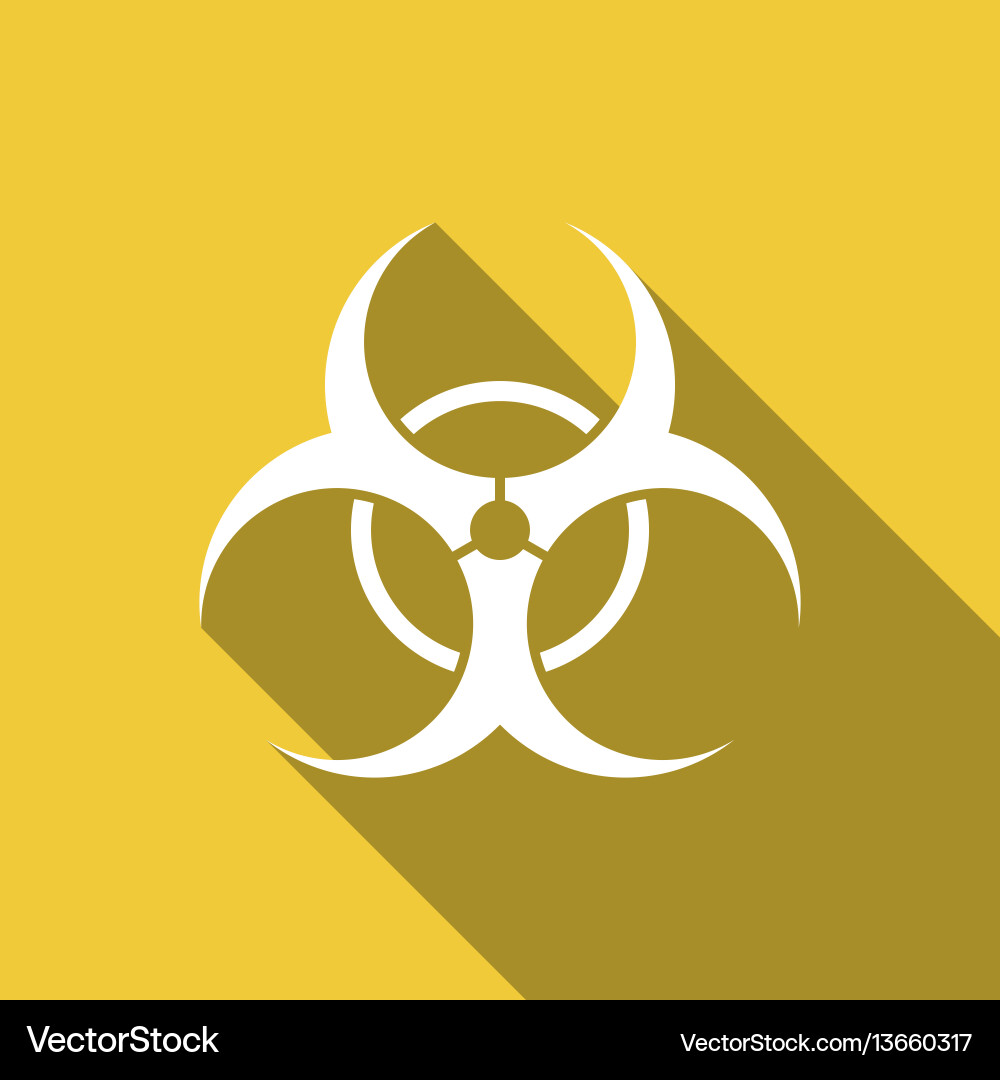 Biohazard symbol flat icon with long shadow Biohazard symbol flat icon with long shadow vector image