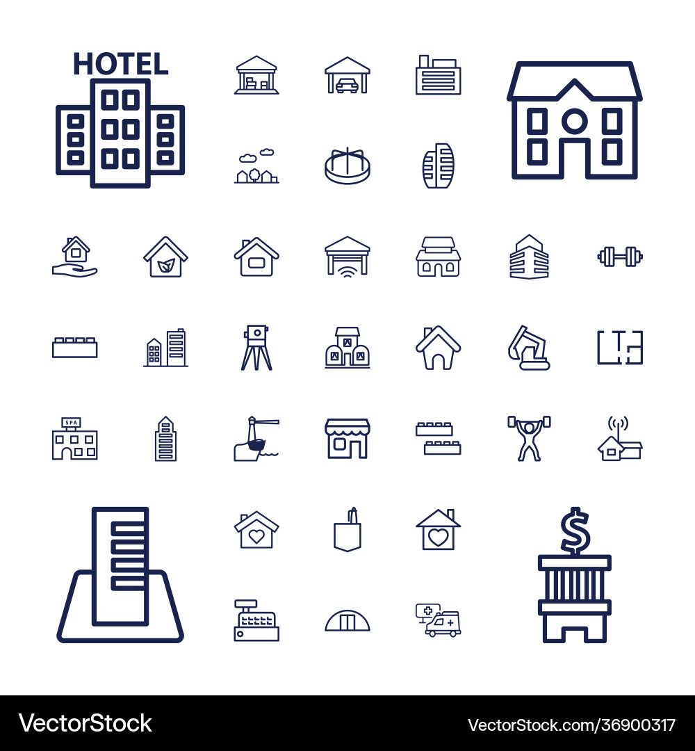 Building icons vector image