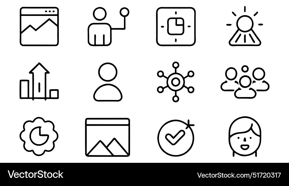 Check interface icon set continuous vactor Check interface icon set continuous vactor Vector Image