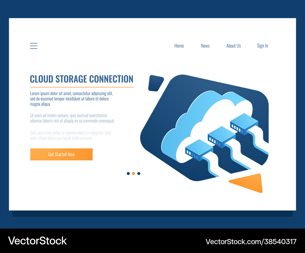 Cloud data storage remote technology networking Vector Image