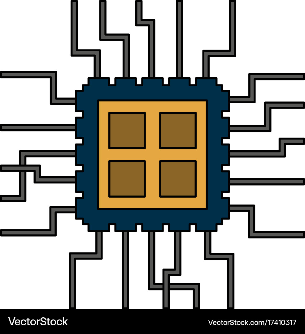 Cpu chip icon image vector image
