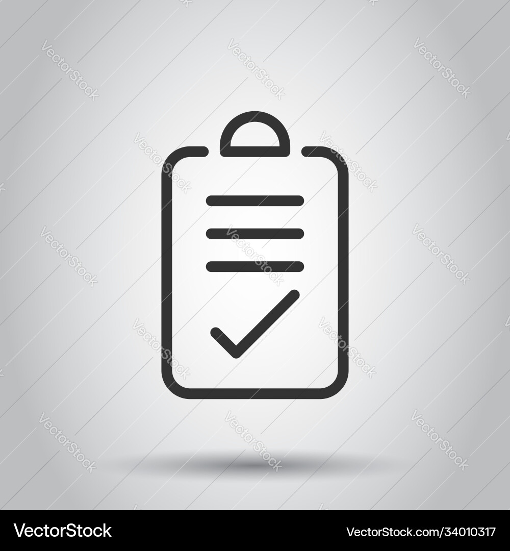 Document checkbox icon in flat style test Document checkbox icon in flat style test vector image