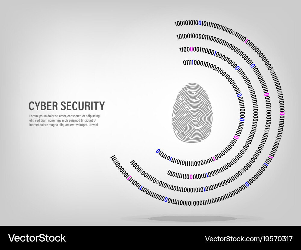 Fingerprint Security - Binary Code vektorbild