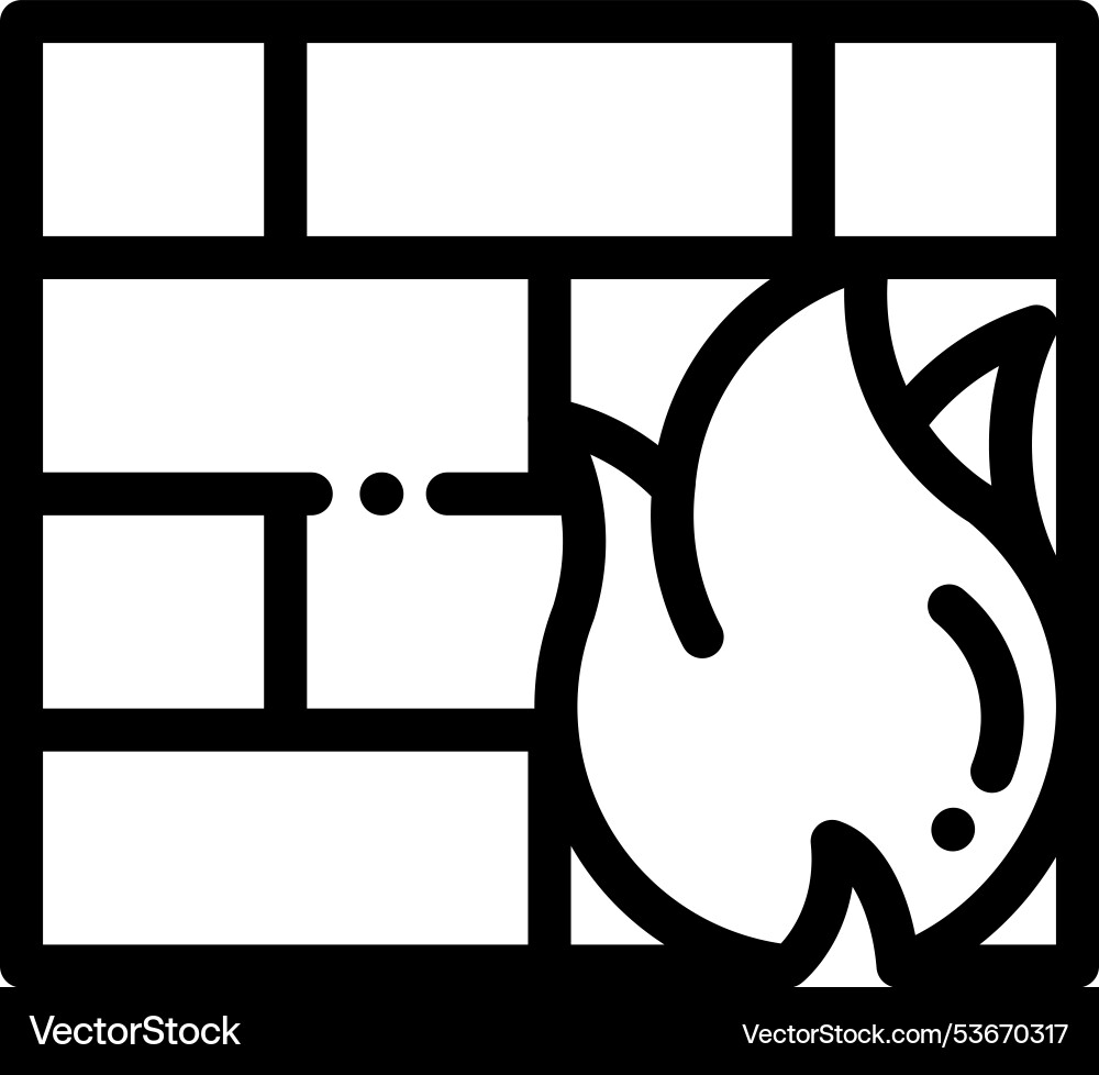 Firewall icon thin linear style design isolated Firewall icon thin linear style design isolated vector image