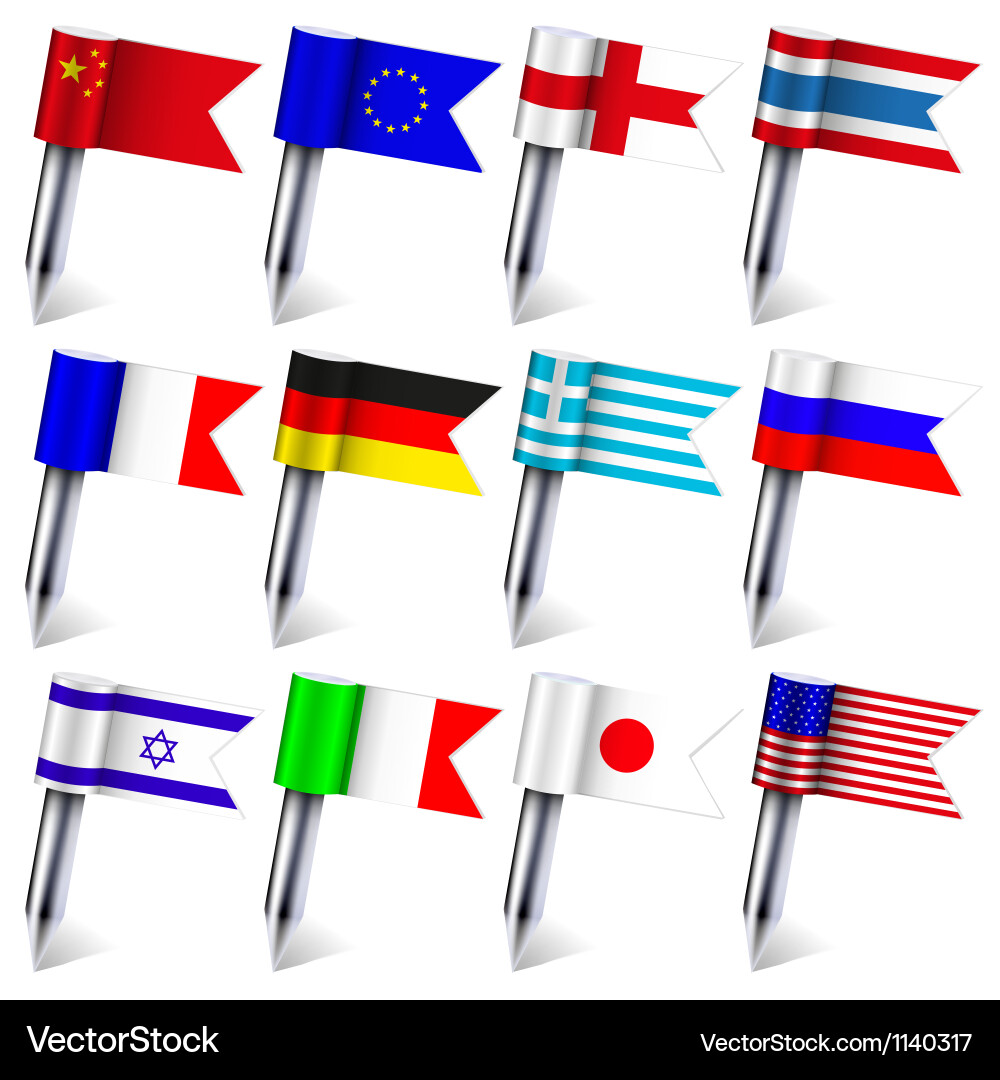 Flag count set vector image