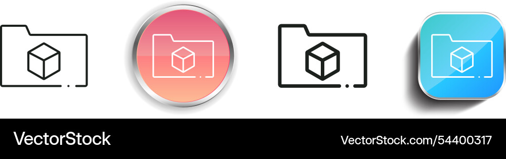Folder icon thin linear regular and button style vector image